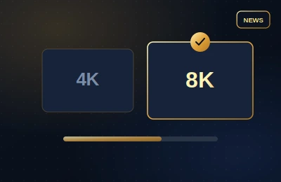 Side-by-side comparison of 8K and 4K streaming resolution quality