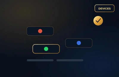 Three Android TV boxes with status indicator lights for IPTV streaming