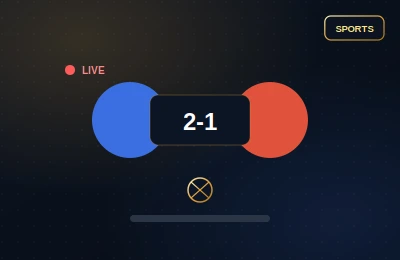 Live Premier League football scoreboard showing match score on Strong8K IPTV UK
